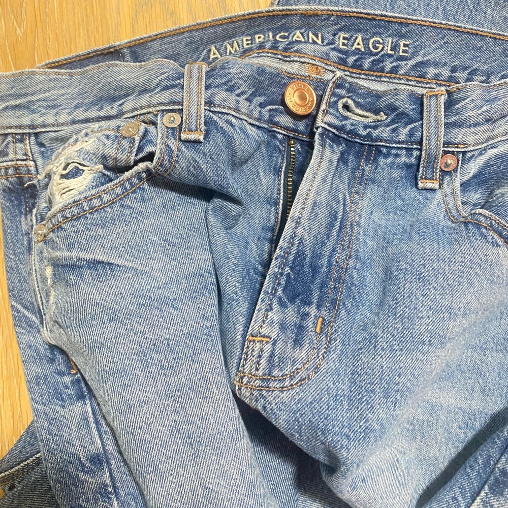 American Eagle Outfitters Blue Ankle Cropped Jeans